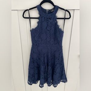 Lulus Haltered Neck Lace Dress